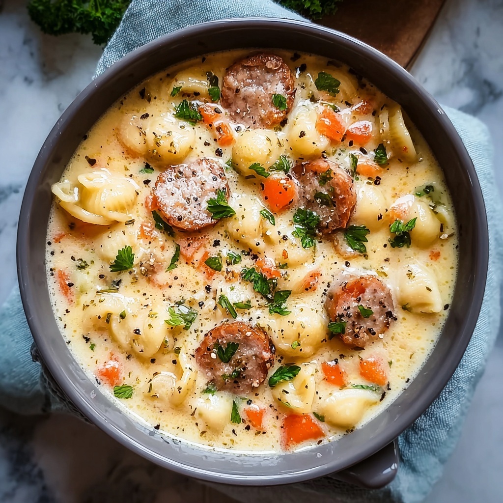Creamy Parmesan Italian Sausage Ditalini Soup Recipe - Recipe Image