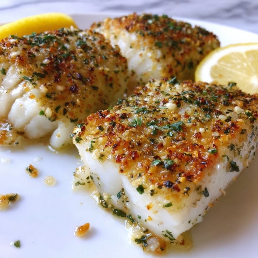 Baked Cod with Lemon Herb Crust Recipe - Recipe Image