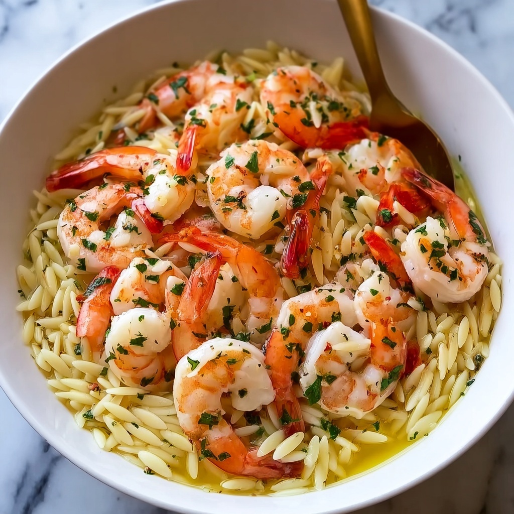 Shrimp Orzo Lemon Garlic Recipe - Recipe Image