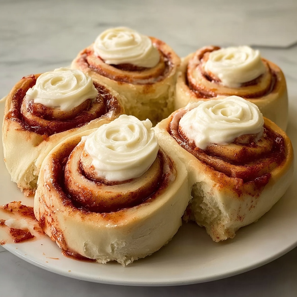 Red Velvet Cinnamon Rolls with Cream Cheese Frosting Recipe - Recipe Image