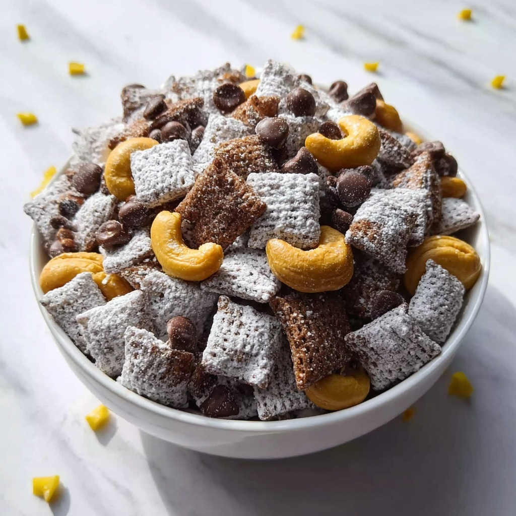 Vanilla Pudding Muddy Buddies (No Peanut Butter) Recipe - Recipe Image