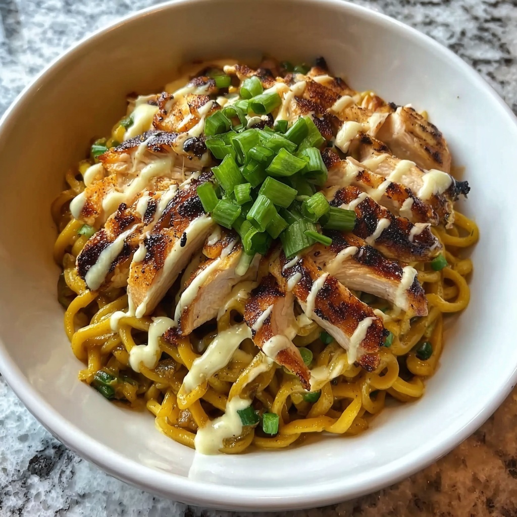 Udon with Chicken and Garlicky Peanut Dressing Recipe - Recipe Image