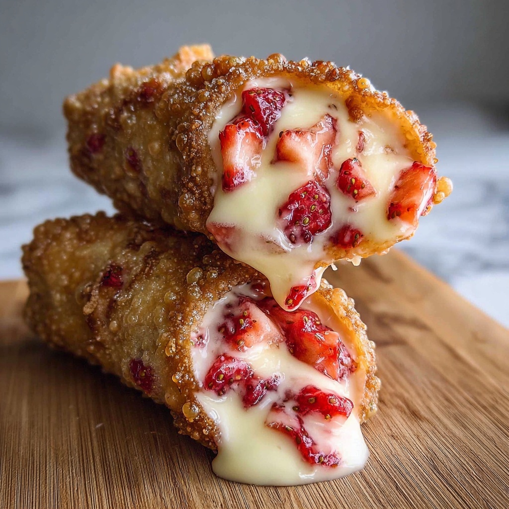 Strawberry Cheesecake Stuffed Eggroll Bites Recipe - Recipe Image
