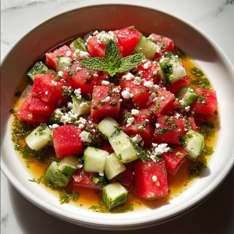 Watermelon Salad with Cucumber and Feta Recipe