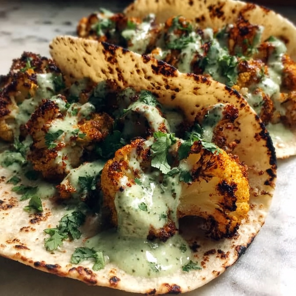 Cauliflower Tacos with Cilantro Lime Crema Recipe - Recipe Image