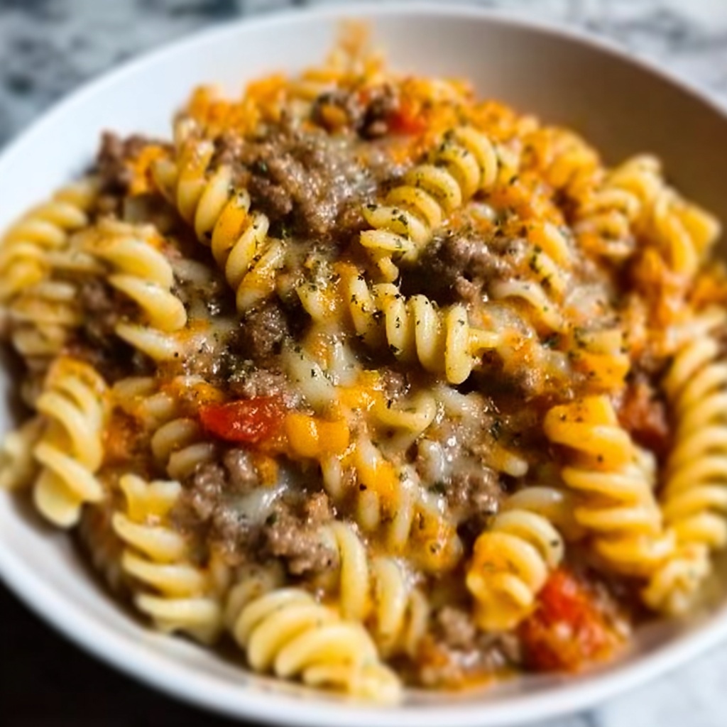 Creamy Rotel Pasta with Ground Beef Recipe - Recipe Image