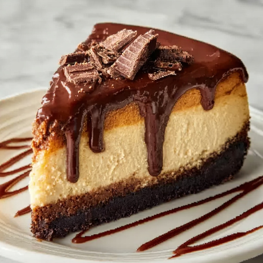 Mocha Cheesecake with Chocolate Cookie Crust and Ganache Recipe - Recipe Image