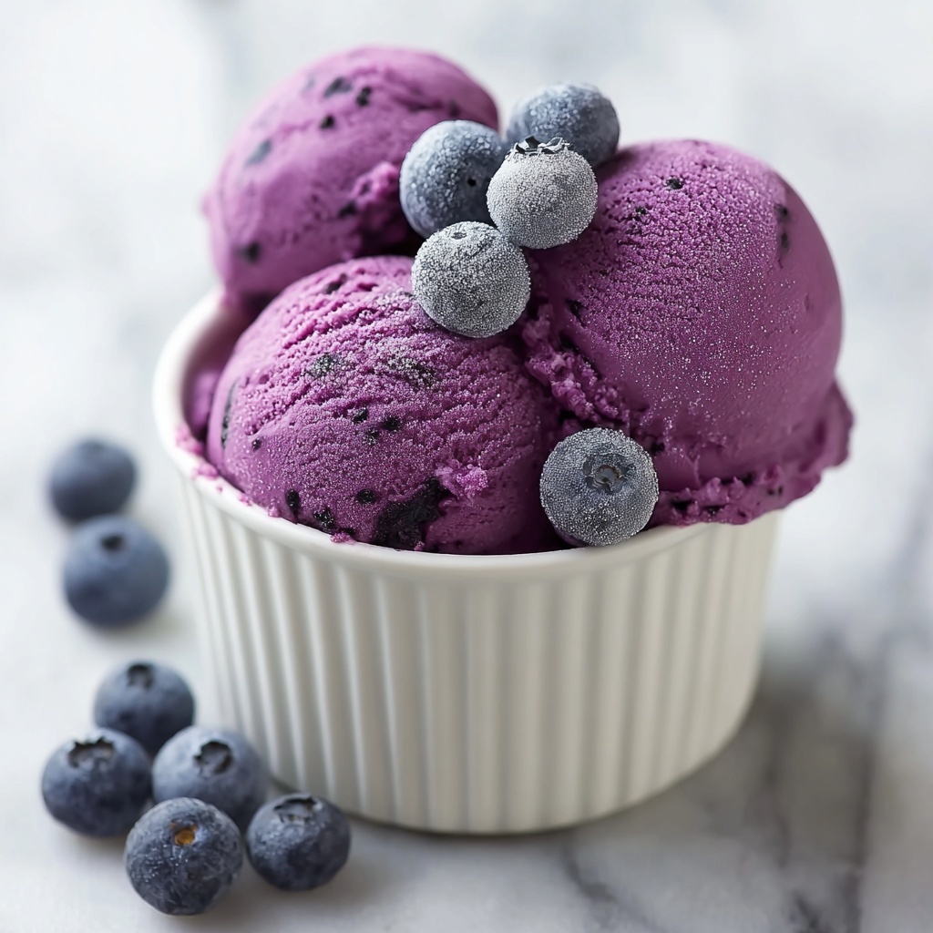 Creamy Blueberry Frozen Yogurt Recipe - Recipe Image