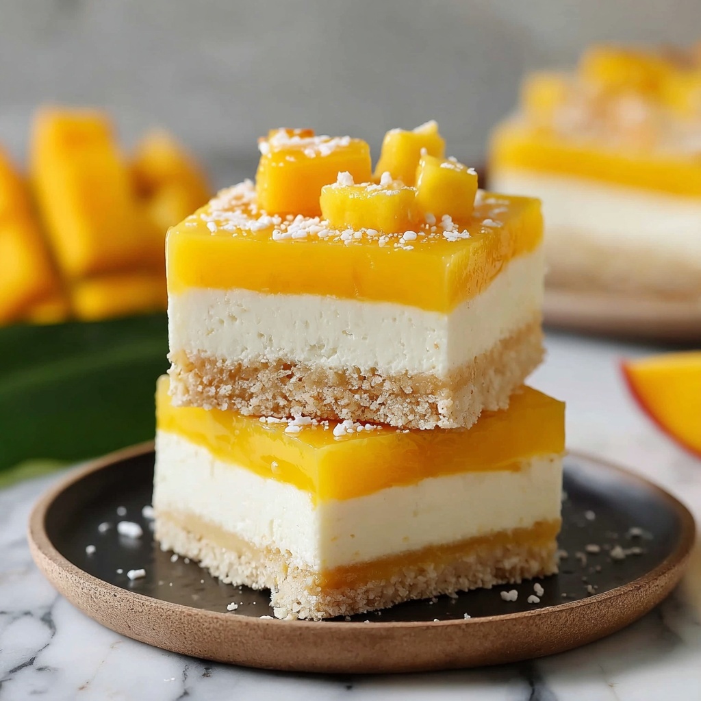 Delightful No-Bake Mango Cheesecake Bars Recipe - Recipe Image