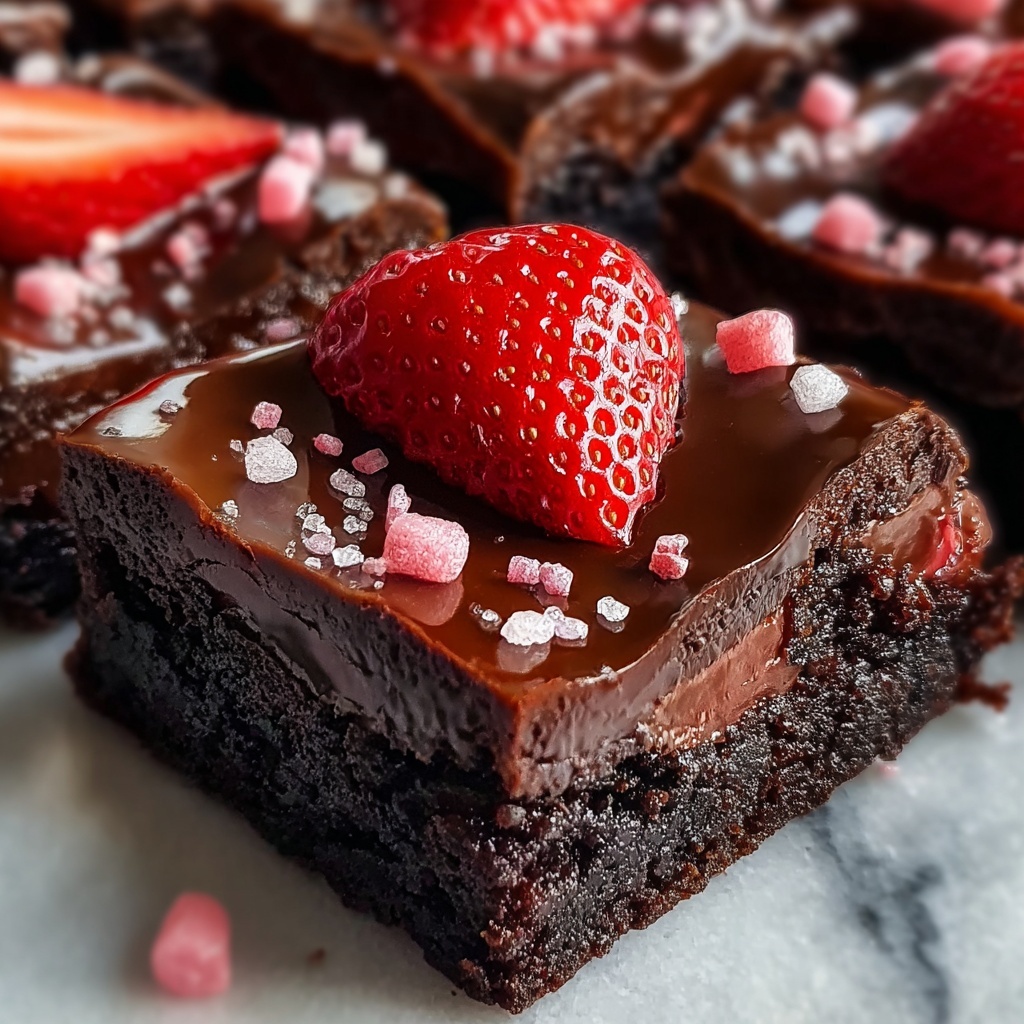 Chocolate Covered Strawberry Brownies Recipe - Recipe Image