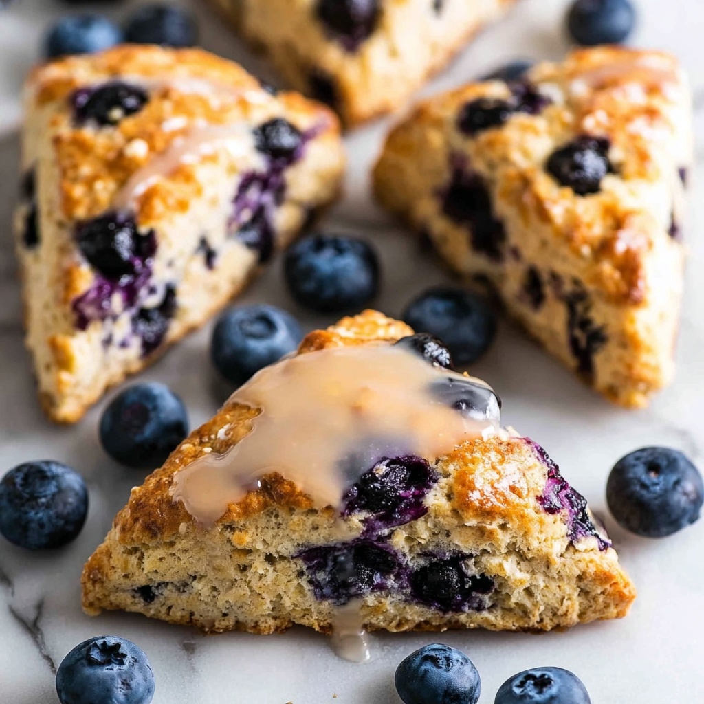 Lemon Blueberry Scones with Lemon Glaze Recipe - Recipe Image