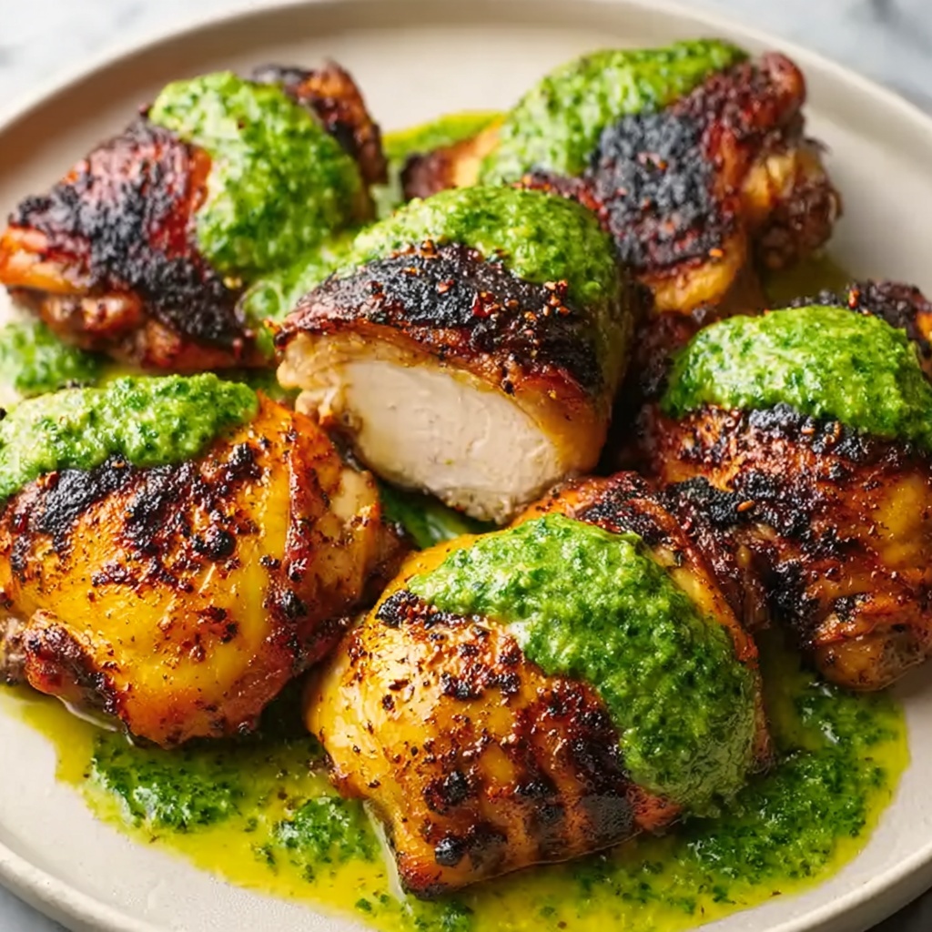 Peruvian Chicken with Creamy Cilantro Green Sauce Recipe - Recipe Image