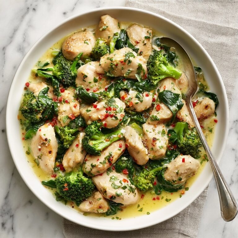 Garlic Chicken with Broccoli and Spinach Recipe
