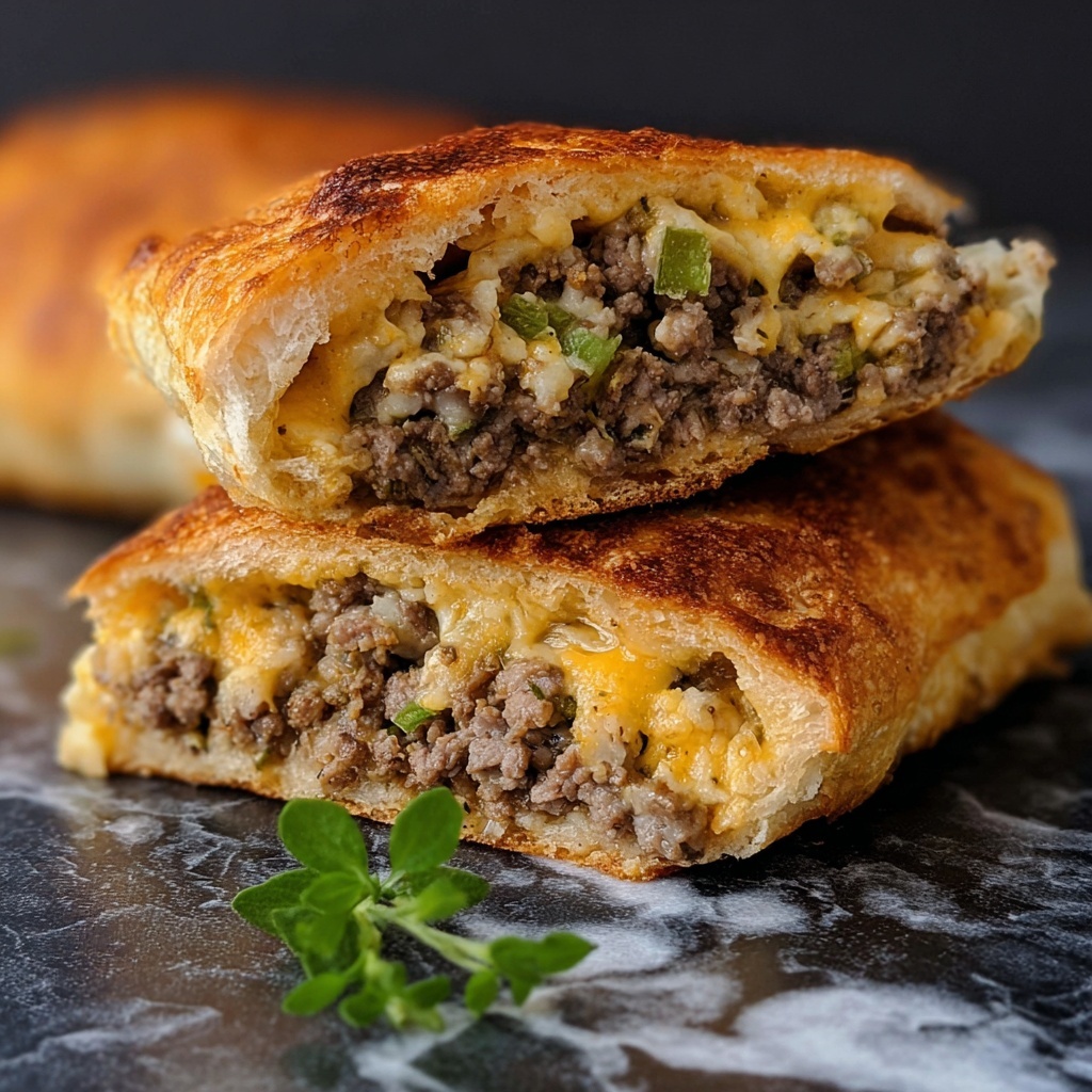 Stuffed French Bread with Ground Beef and Cheddar Recipe - Recipe Image