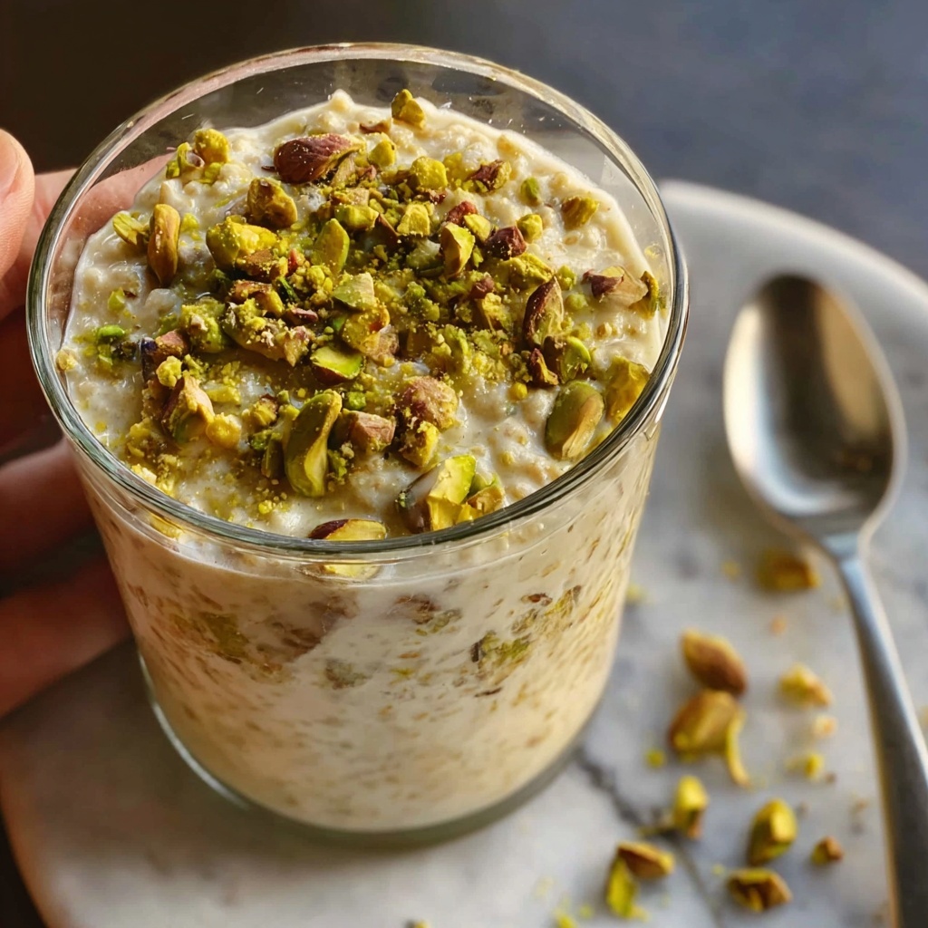 Indian Overnight Oats with Cardamom and Pistachios Recipe - Recipe Image
