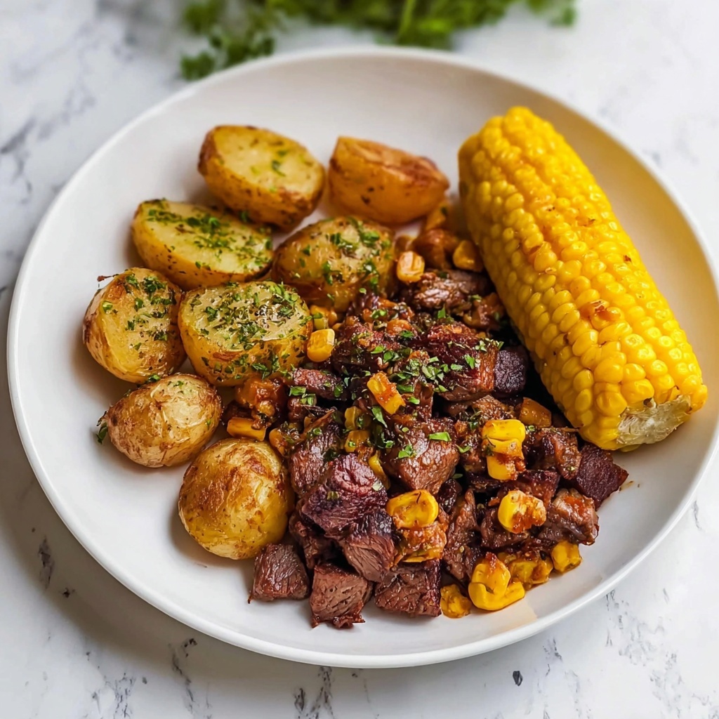 Slow Cooker Steak, Potatoes, and Corn Recipe - Recipe Image