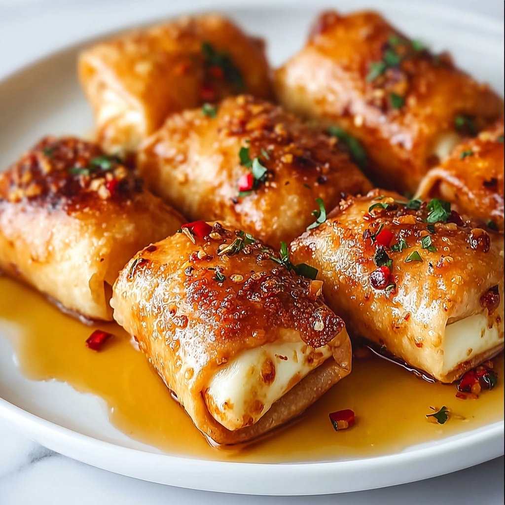 Oven Fried Feta Rolls with Chili Honey Recipe - Recipe Image