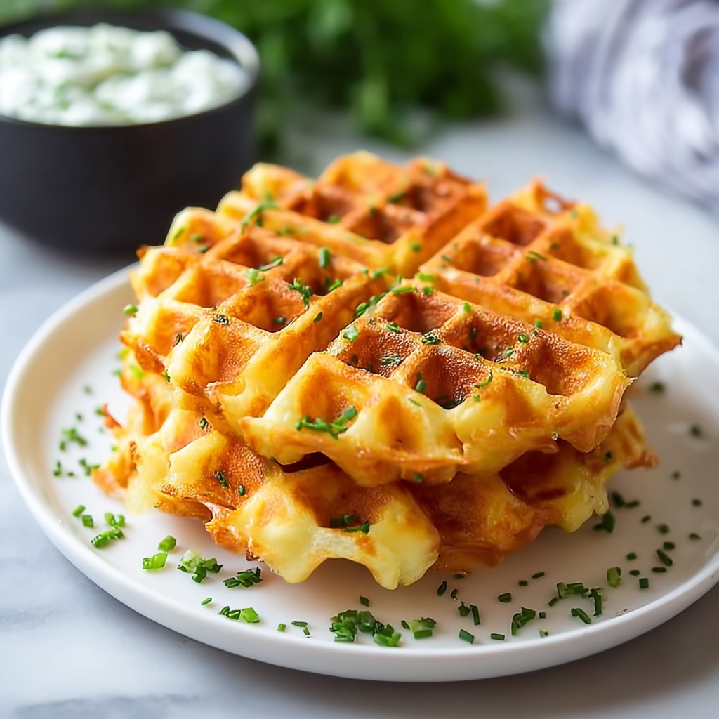 Savory Hashbrown Chaffle Recipe - Recipe Image