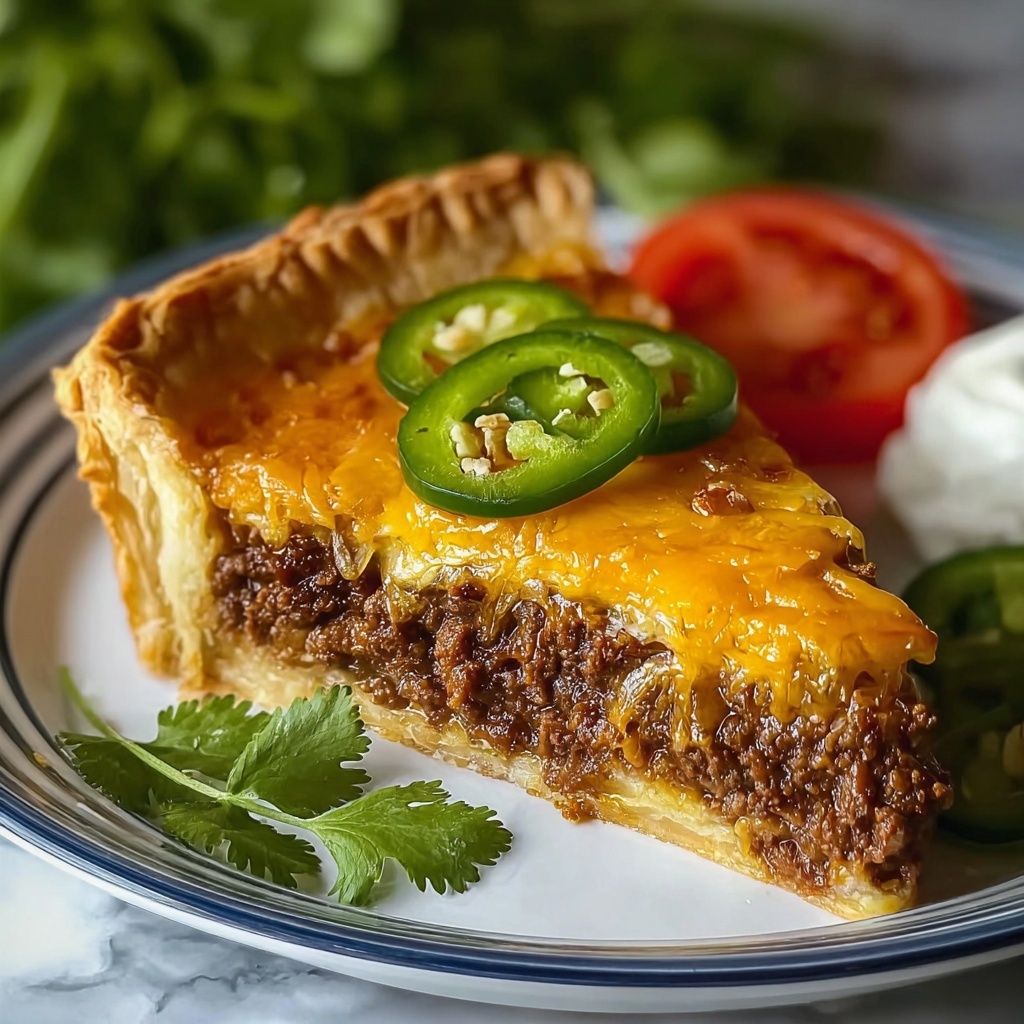 Beef Taco Pie with Masa Crust Recipe - Recipe Image