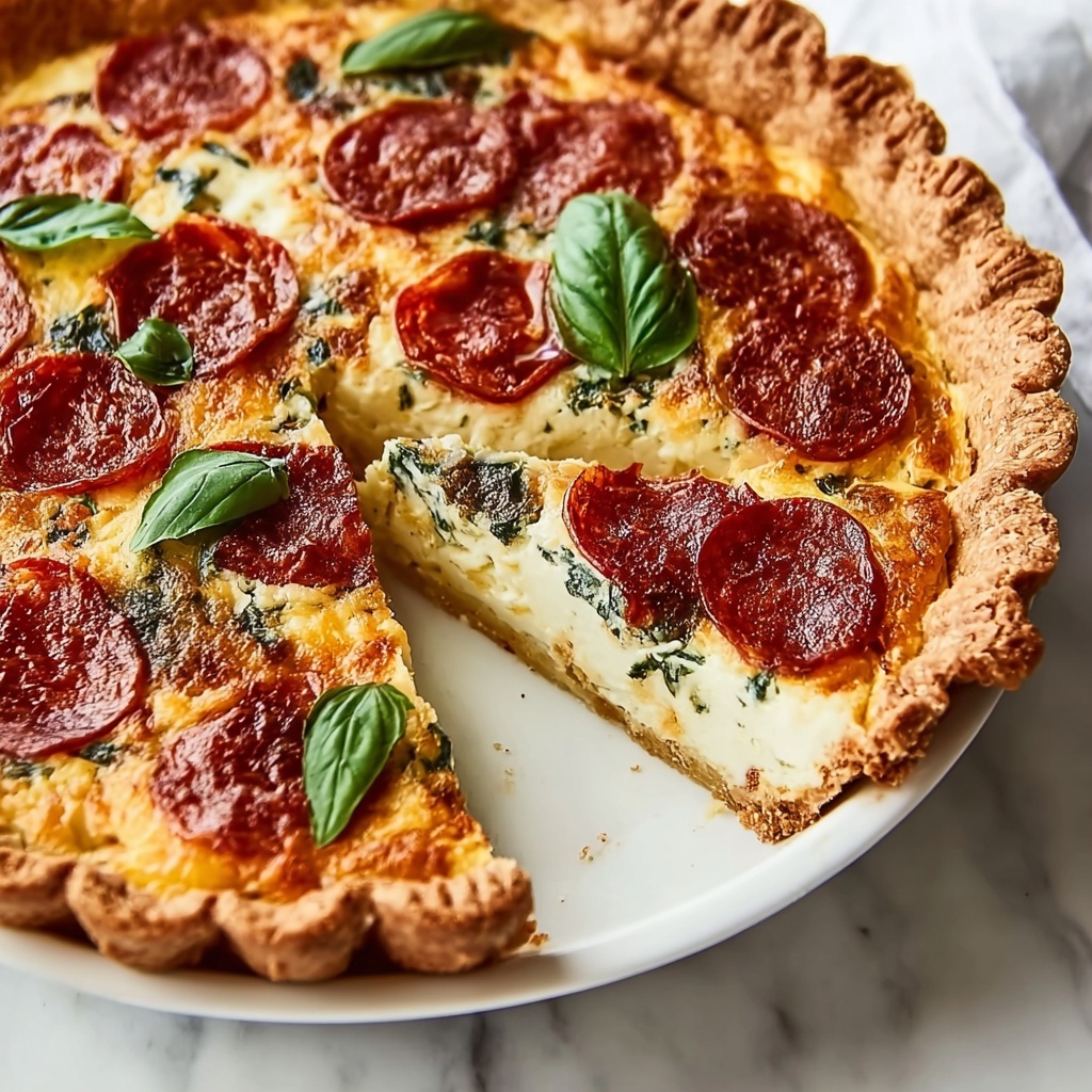 Pepperoni Pizza Quiche Recipe - Recipe Image