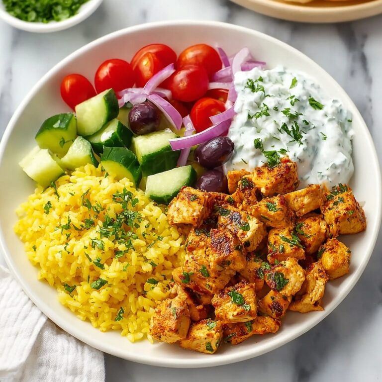 Instant Pot Chicken Souvlaki with Rice and Greek Salad Recipe