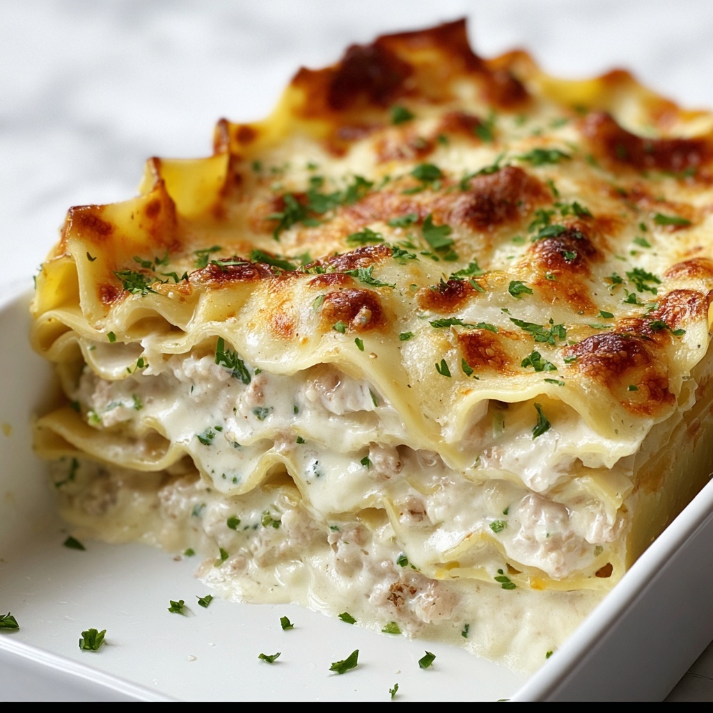 Creamy Chicken Alfredo Lasagna Rolls Recipe - Recipe Image