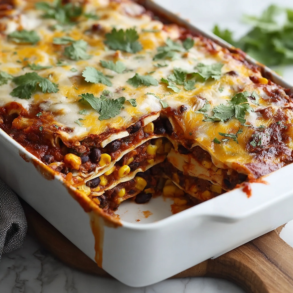 Beef Enchilada Casserole with Corn Tortillas Recipe - Recipe Image