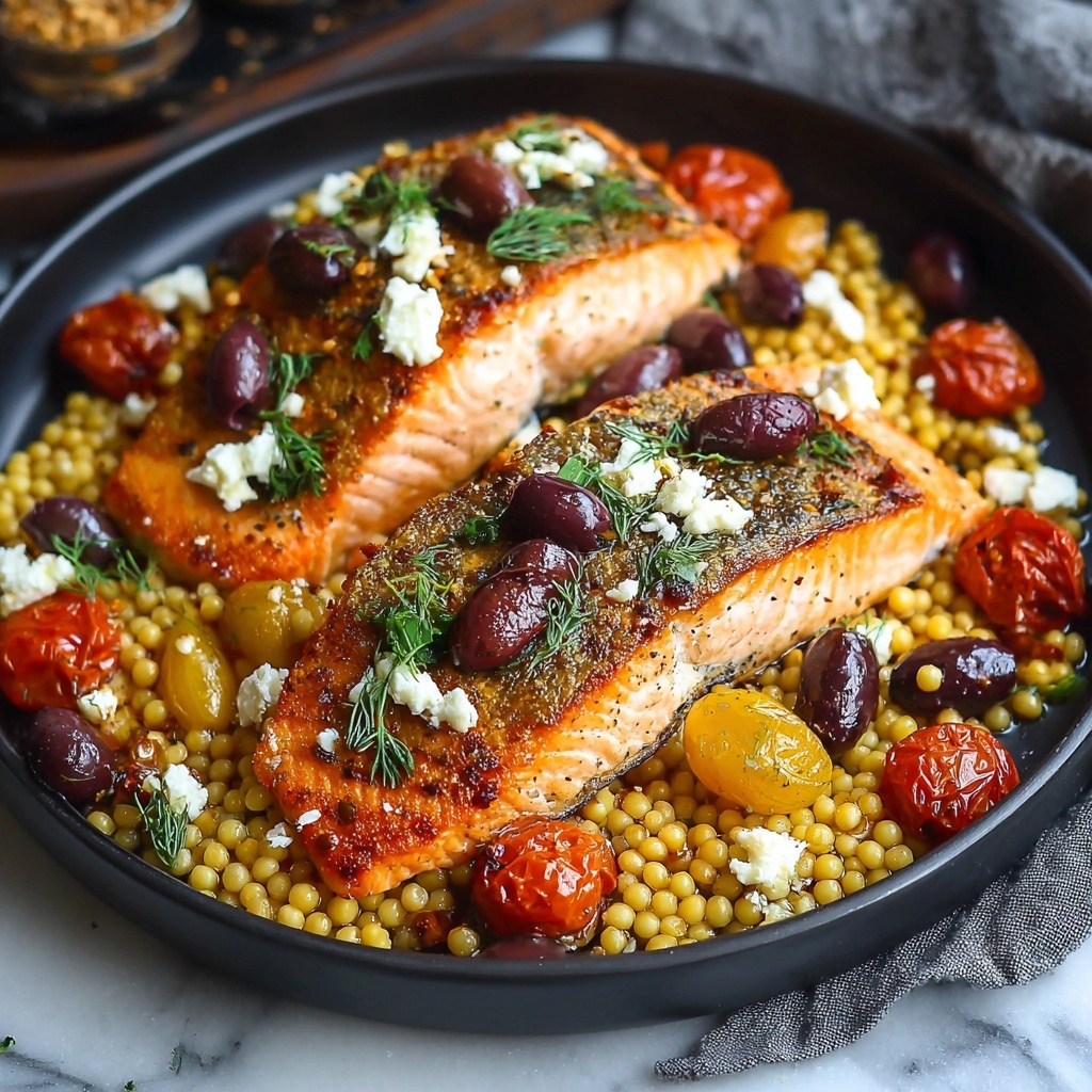30-Minute Mediterranean Salmon in One-Pan Bliss Recipe - Recipe Image