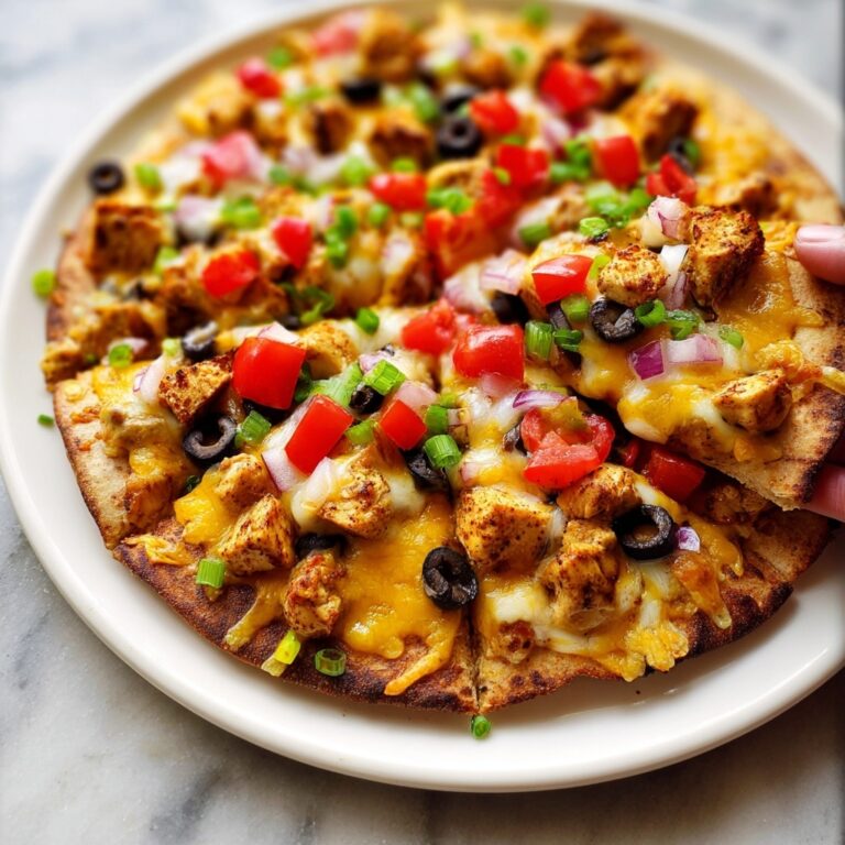 Chicken Taco Pizza with Refried Beans and Cheddar Recipe