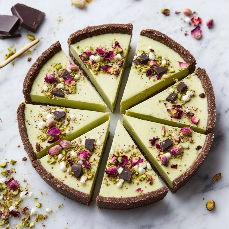 Vegan Pistachio Chocolate Tart with Rose Petals Recipe