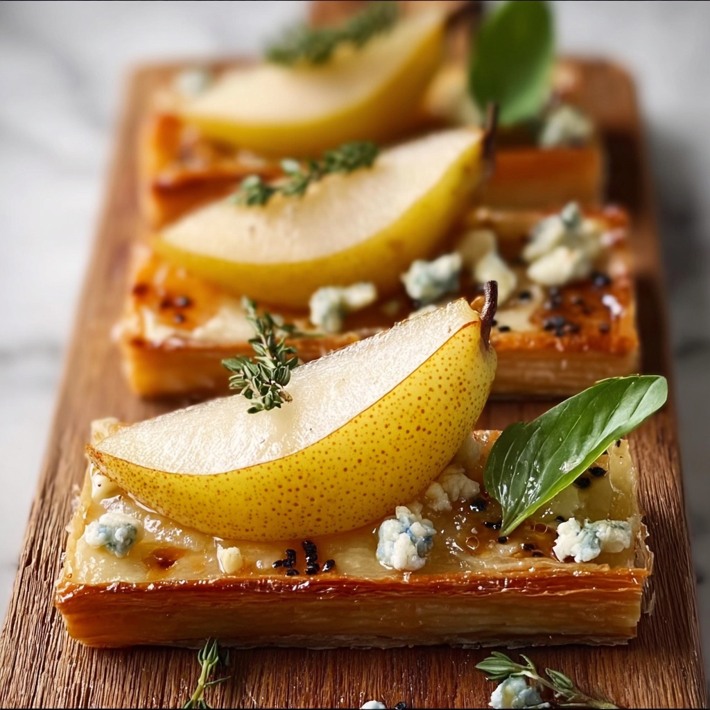 Pear and Gorgonzola Flatbread with Honey, Walnuts, and Arugula Recipe - Recipe Image