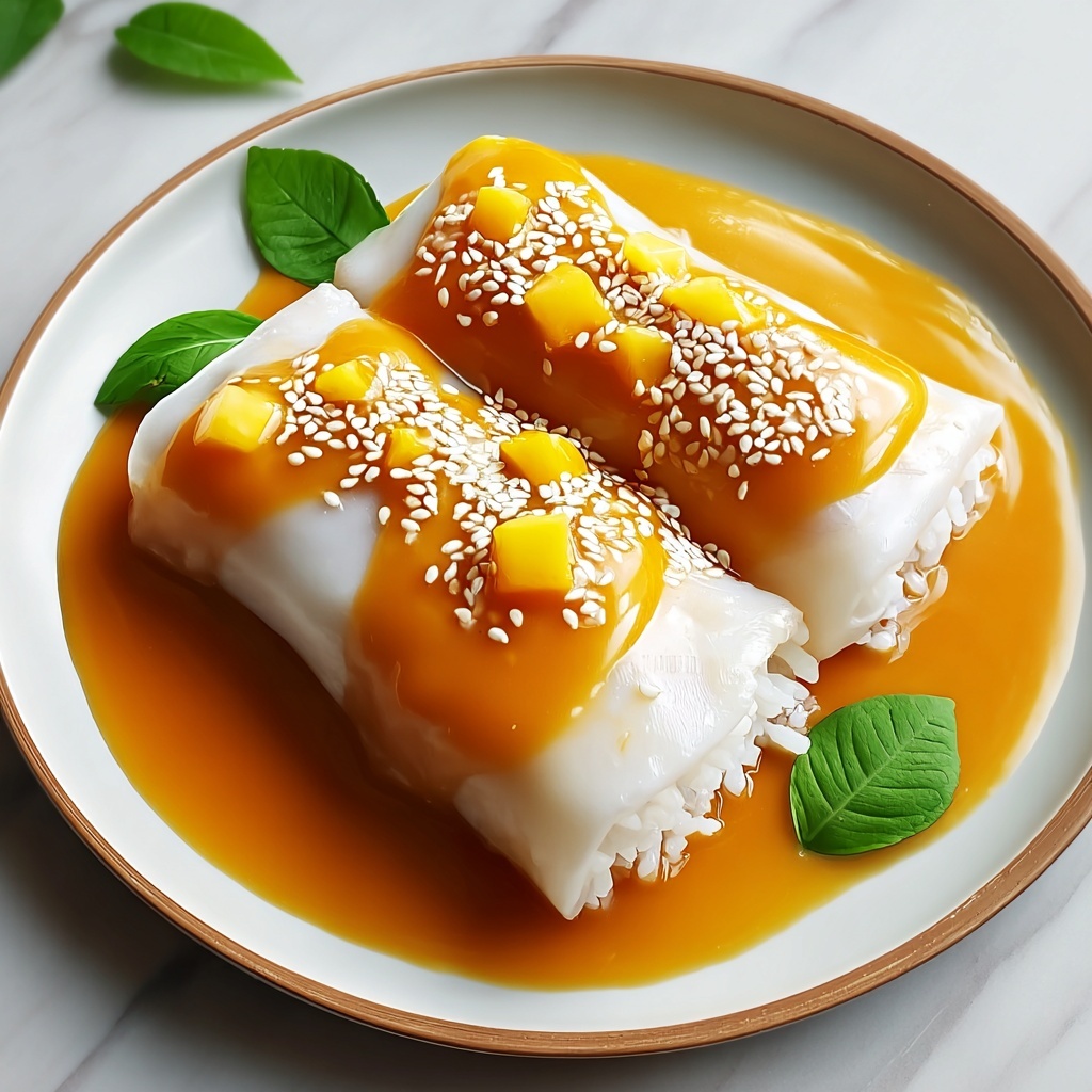 Sweet Mango Sticky Rice Rolls Recipe - Recipe Image