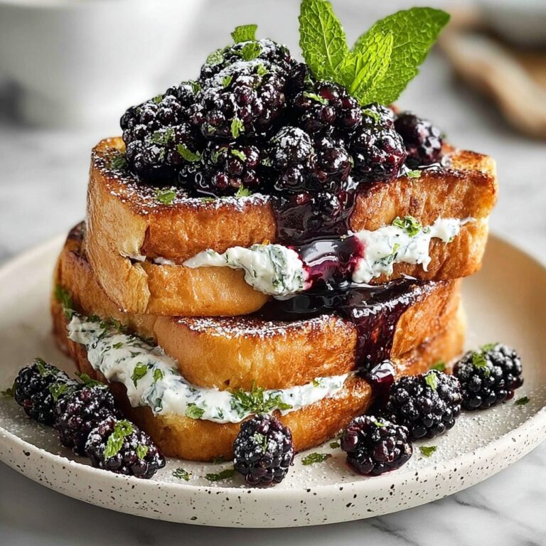 Blackberry Compote French Toast with Lemon Cinnamon Drizzle Recipe