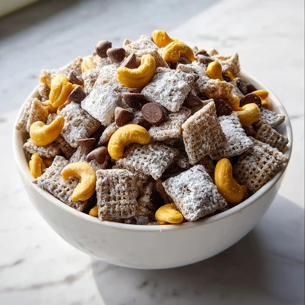 Vanilla Pudding Muddy Buddies (No Peanut Butter) Recipe - Recipe Image