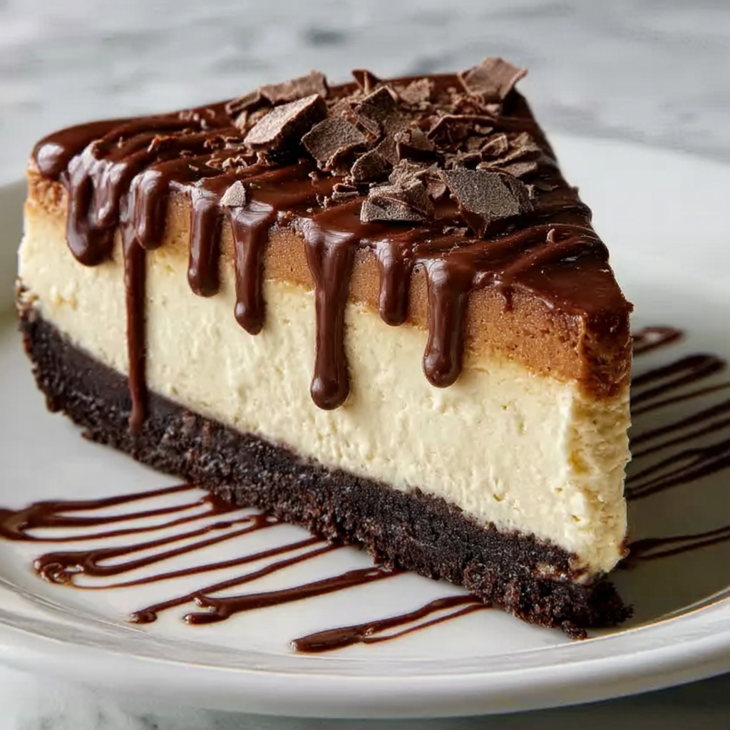 Mocha Cheesecake with Chocolate Cookie Crust and Ganache Recipe - Recipe Image