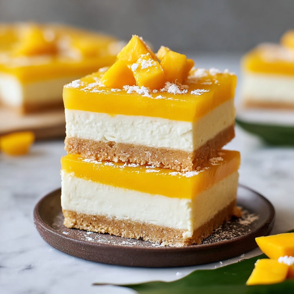 Delightful No-Bake Mango Cheesecake Bars Recipe - Recipe Image