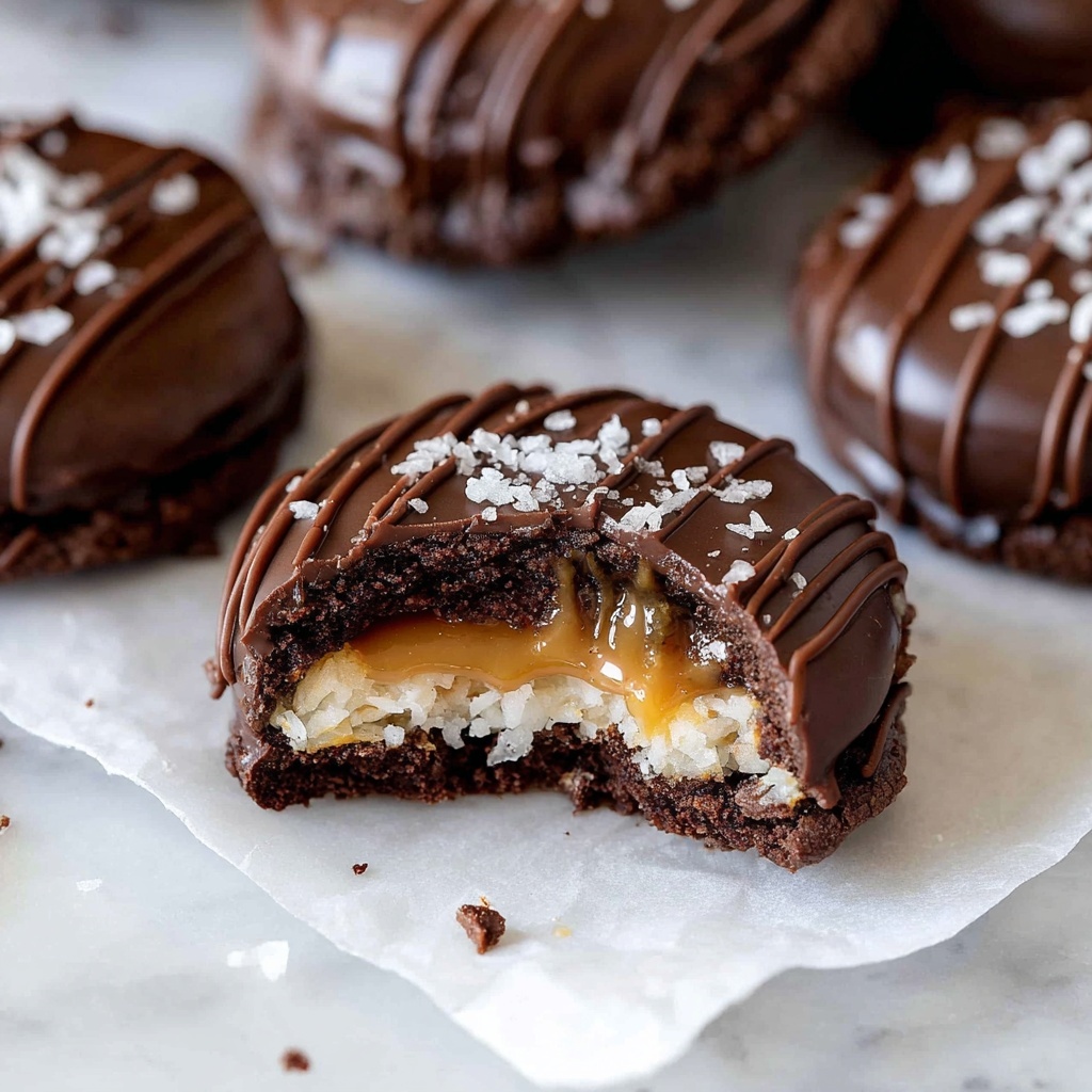 Easy Coconut Caramel Samoa Stuffed Cookies Recipe - Recipe Image