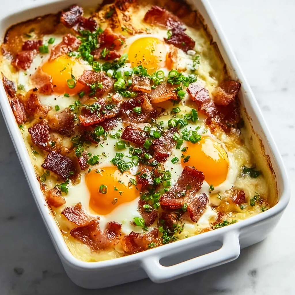 Overnight Eggs Benedict Casserole with Hollandaise Sauce Recipe - Recipe Image