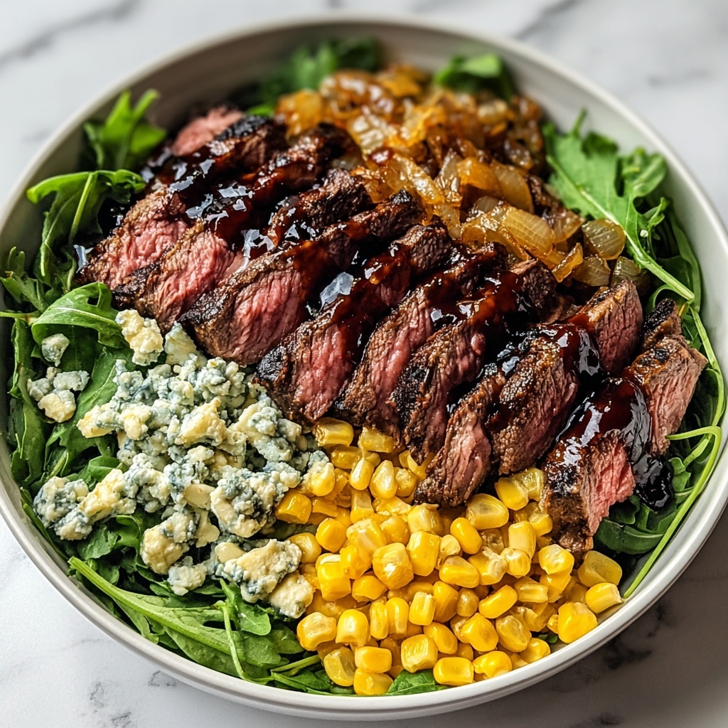 Grilled Balsamic Steak Salad with Gorgonzola and Corn Recipe - Recipe Image