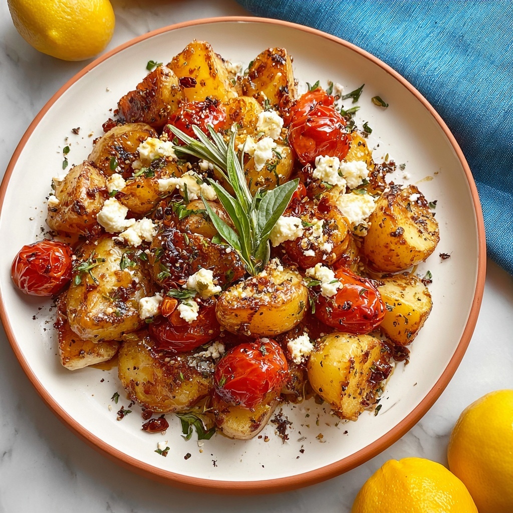 Baked Feta Potatoes: Crispy, Cheesy Perfection Recipe - Recipe Image