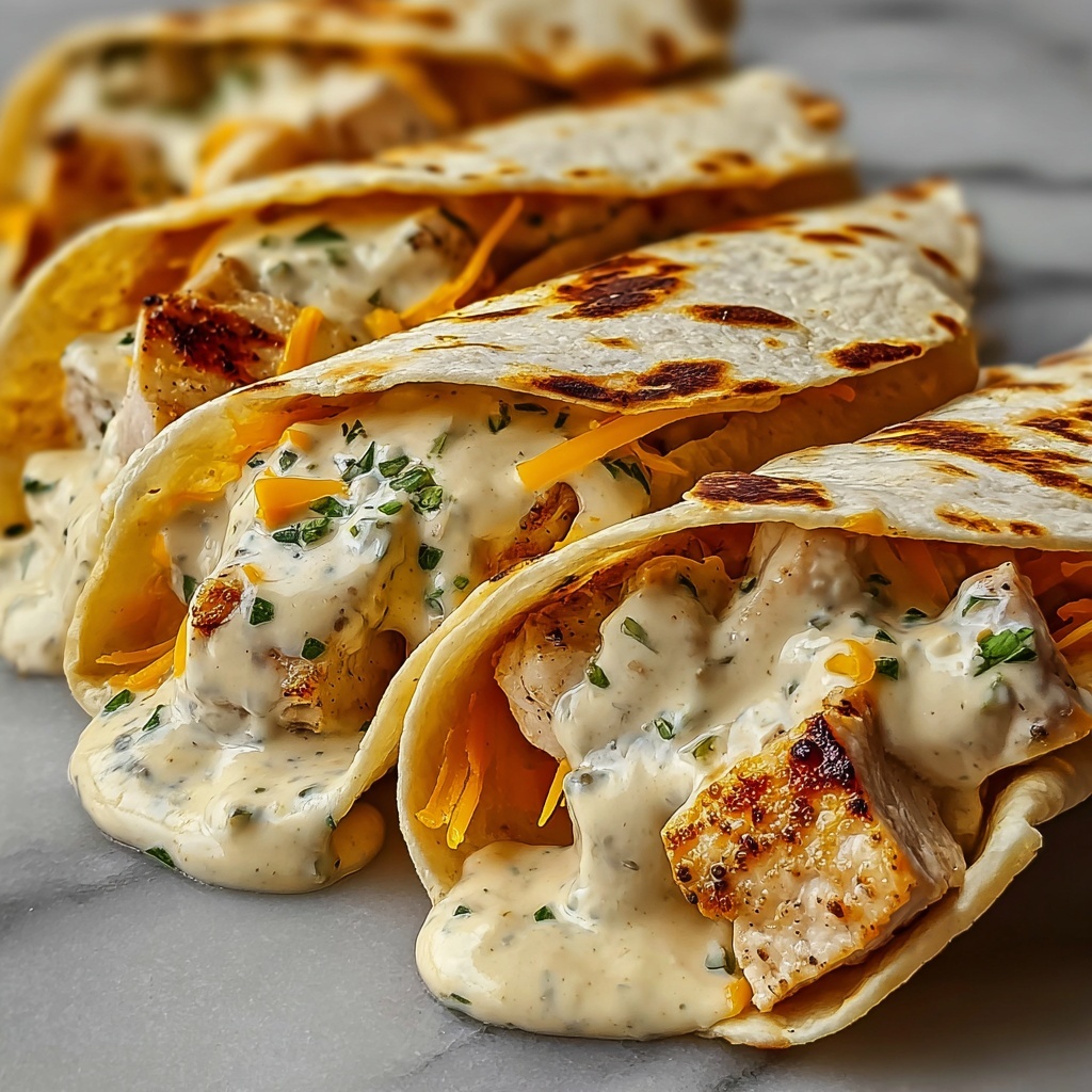 Cheesy Garlic Chicken Wraps Recipe - Recipe Image