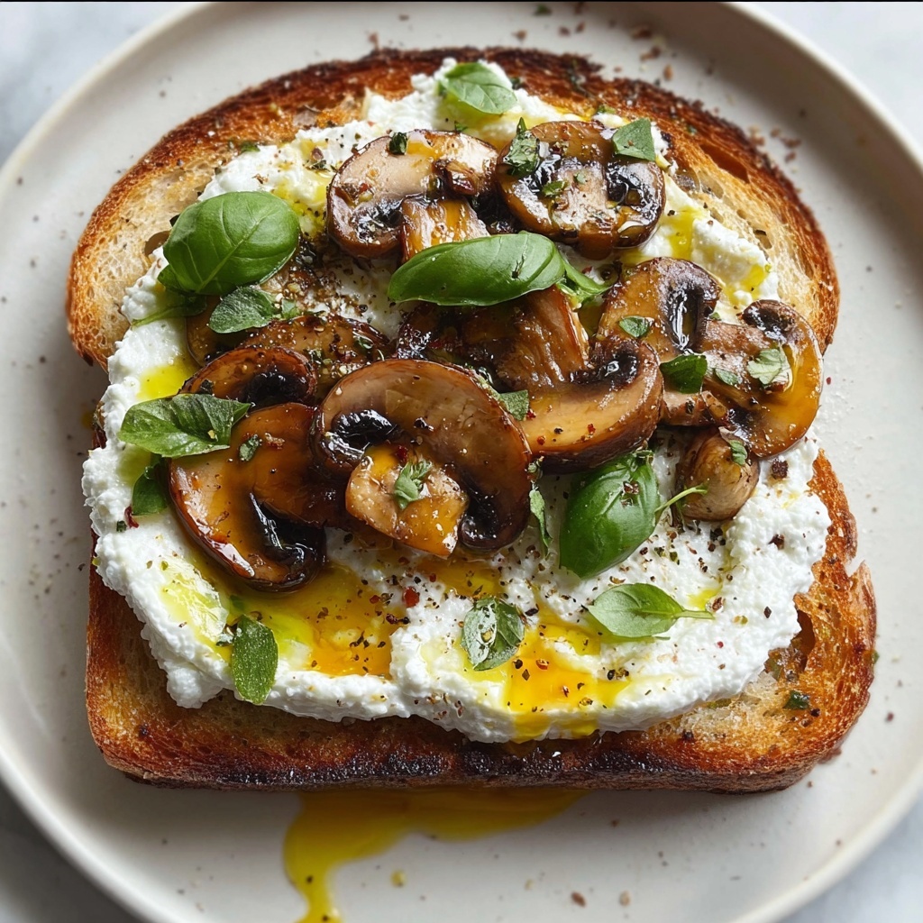 Vegan Avocado Toast with Mushrooms and Ricotta Recipe - Recipe Image