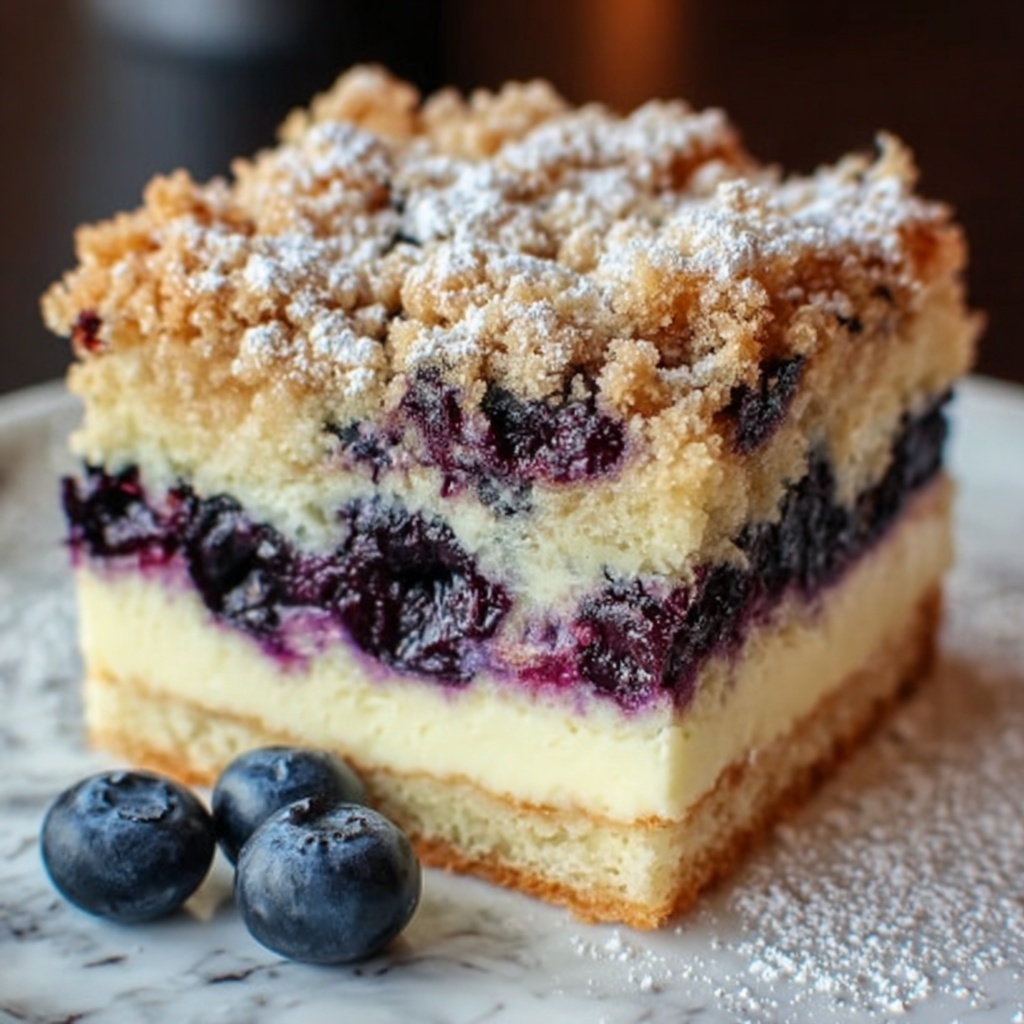 Blueberry Sour Cream Coffee Cake with Streusel Topping Recipe - Recipe Image