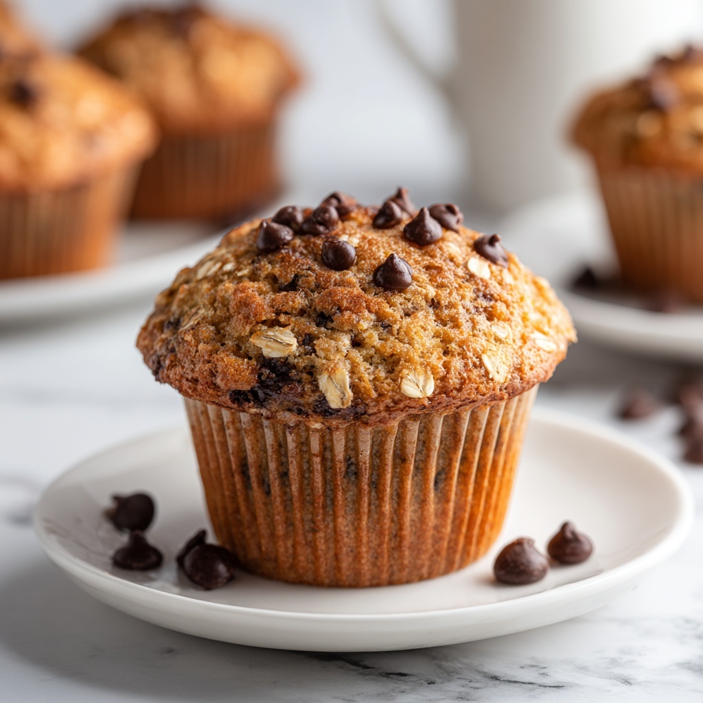 Oatmeal Chocolate Chip Greek Yogurt Muffins Recipe - Recipe Image