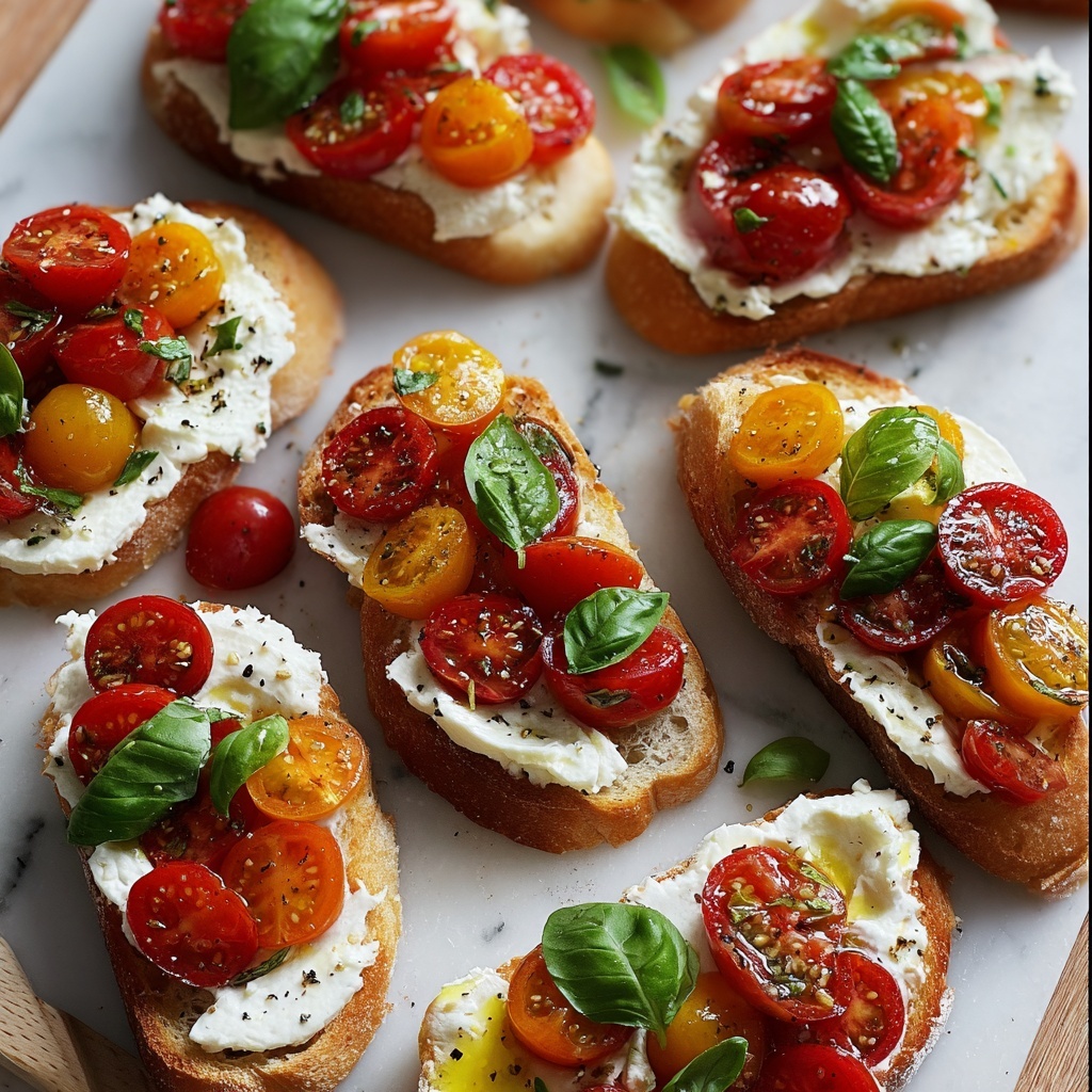 Slow-Roasted Cherry Tomato Bruschetta Recipe - Recipe Image