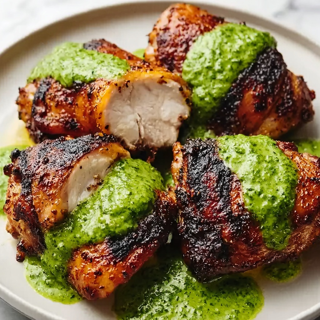 Peruvian Chicken with Creamy Cilantro Green Sauce Recipe - Recipe Image