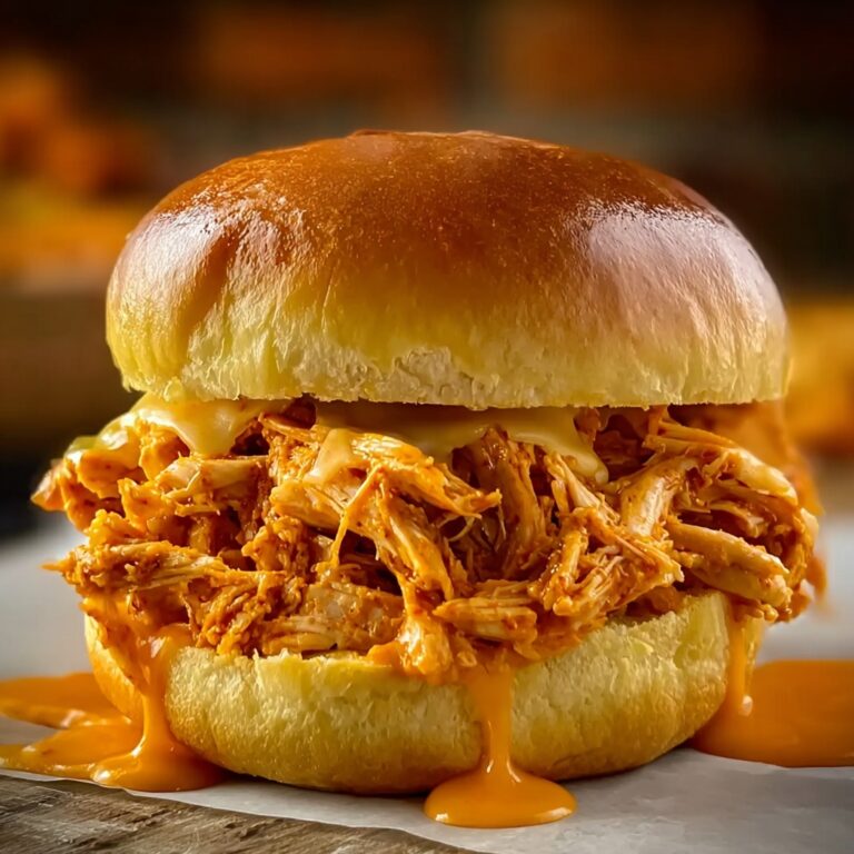 Spicy Shredded Buffalo Chicken Sandwich Recipe
