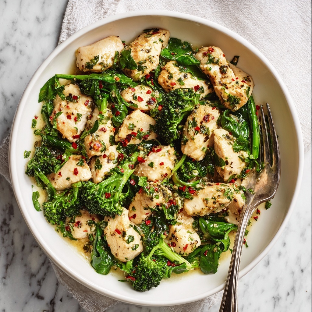 Garlic Chicken with Broccoli and Spinach Recipe - Recipe Image