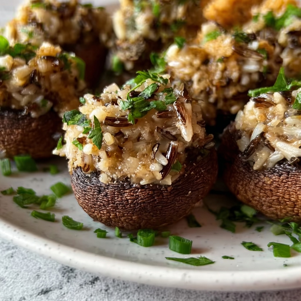 Wild Rice Stuffed Morel Mushrooms Recipe - Recipe Image