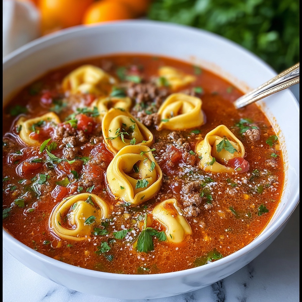 Slow Cooker Tomato Tortellini Soup Recipe - Recipe Image